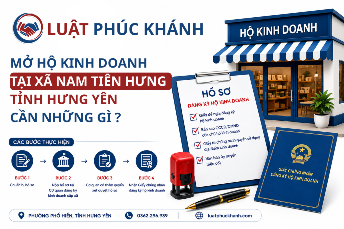 Mở hộ kinh doanh tại xã Nam Tiên Hưng, tỉnh Hưng Yên cần những gì? 2026