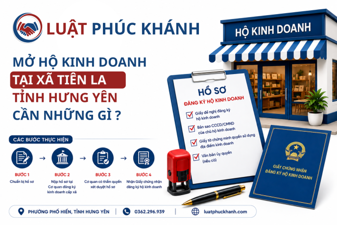 Mở hộ kinh doanh tại xã Tiên La, tỉnh Hưng Yên cần những gì? 2026