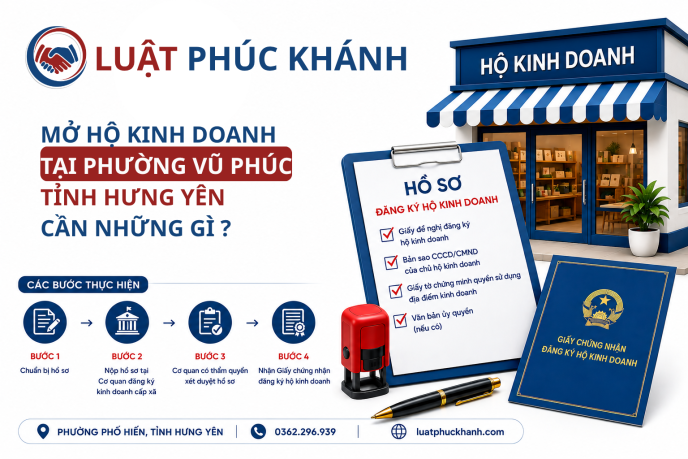 Mở hộ kinh doanh tại phường Vũ Phúc, tỉnh Hưng Yên cần những gì? 2026
