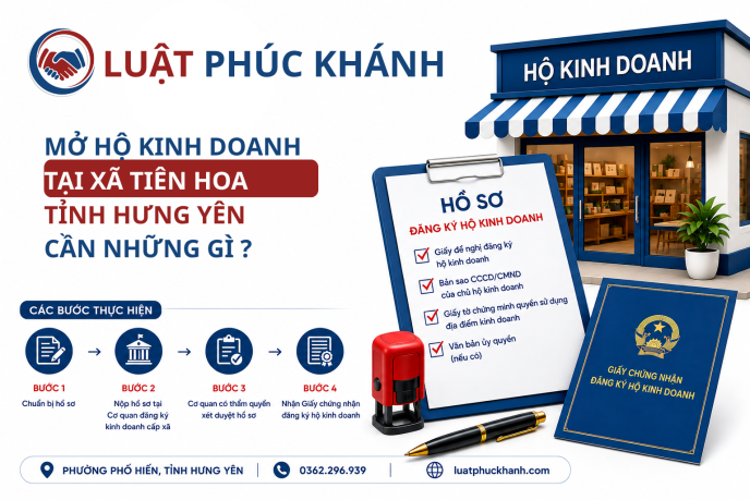 Mở hộ kinh doanh tại xã Tiên Hoa, tỉnh Hưng Yên cần những gì?