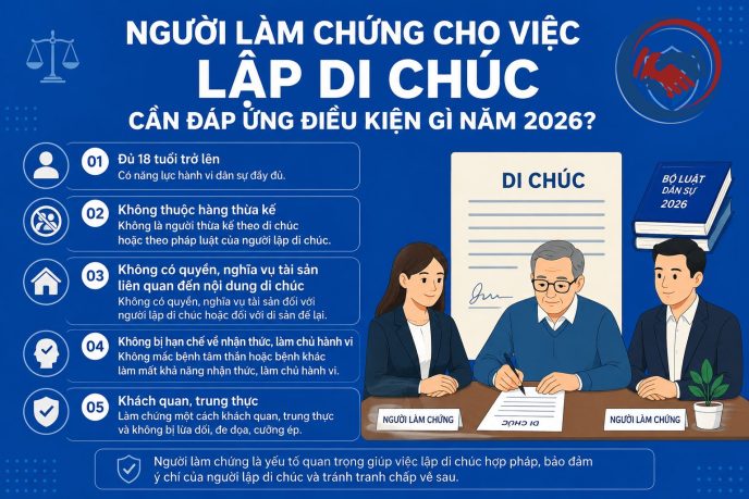 Người làm chứng cho việc lập di chúc cần đáp ứng điều kiện gì năm 2026