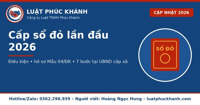 Cấp sổ đỏ lần đầu 2026 – Luật Phúc Khánh