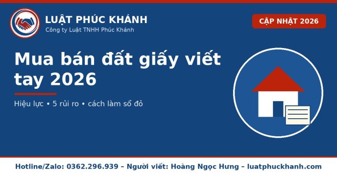 Mua bán đất giấy viết tay 2026 – Luật Phúc Khánh