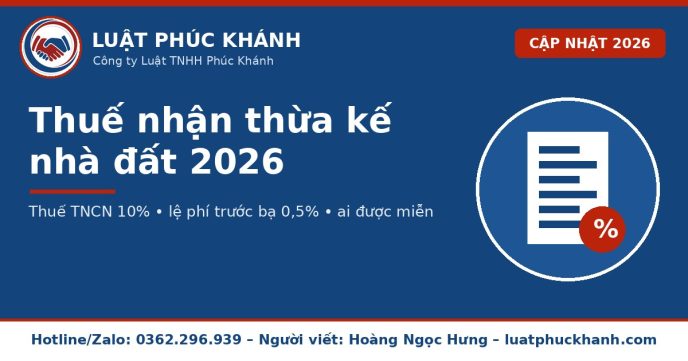 Thuế nhận thừa kế nhà đất 2026 – Luật Phúc Khánh