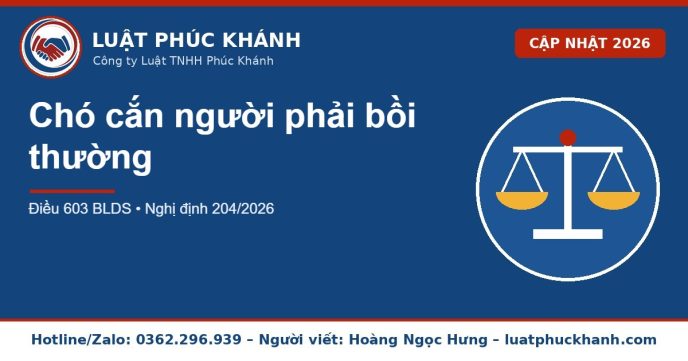 chó cắn người phải bồi thường 2026 – Luật Phúc Khánh