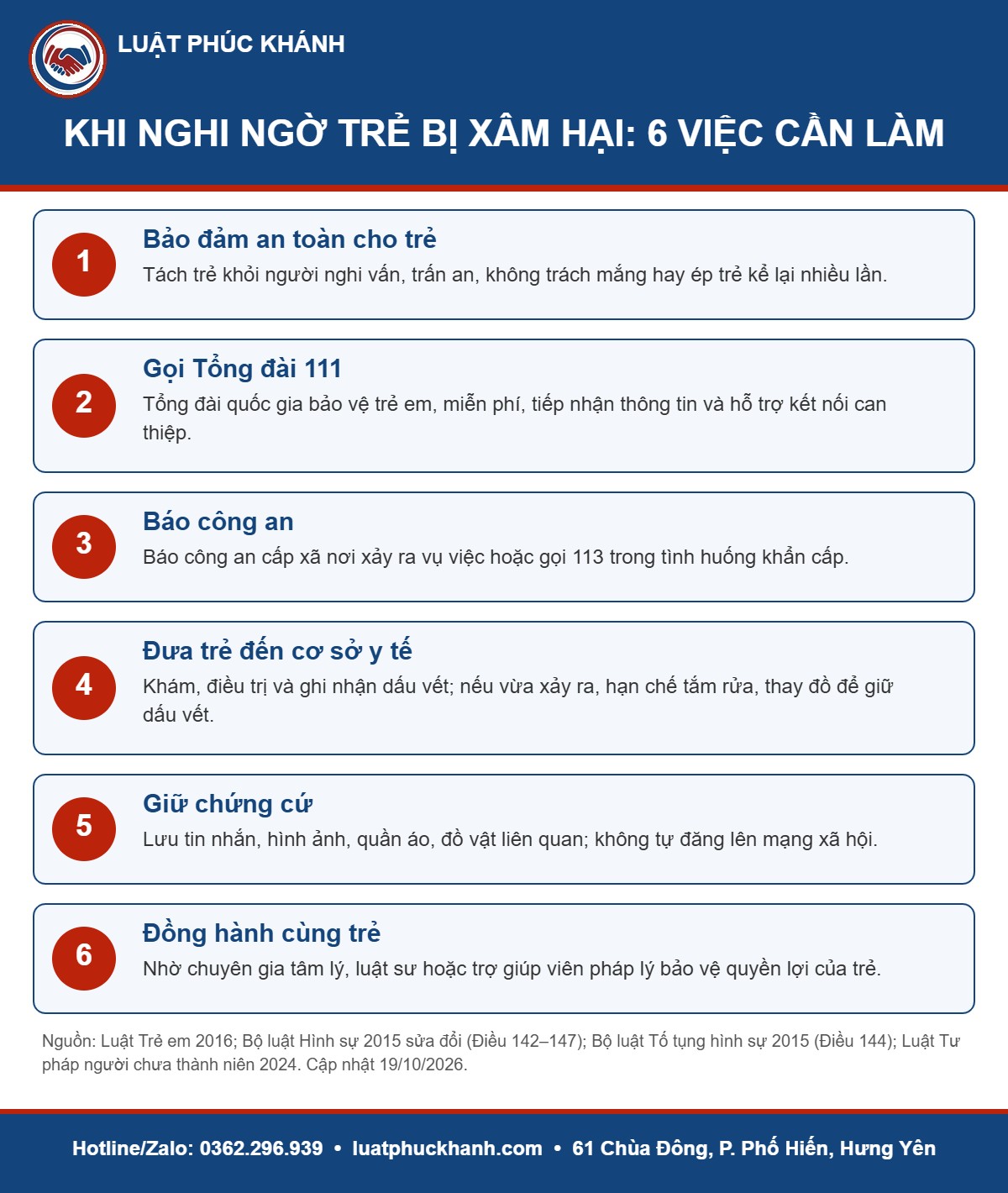 Infographic tố giác xâm hại tình dục trẻ em 2026 – Luật Phúc Khánh