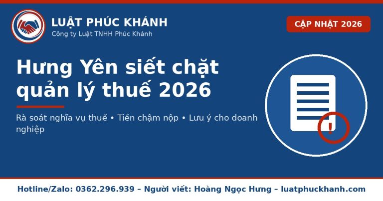 Quản lý thuế Hưng Yên 2026 - Luật Phúc Khánh