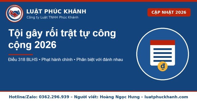 tội gây rối trật tự công cộng 2026 – Luật Phúc Khánh
